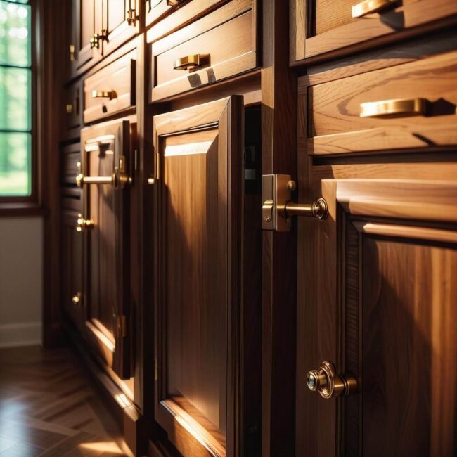 Bezpieczne mocowanie uchwytów na frontach szafek