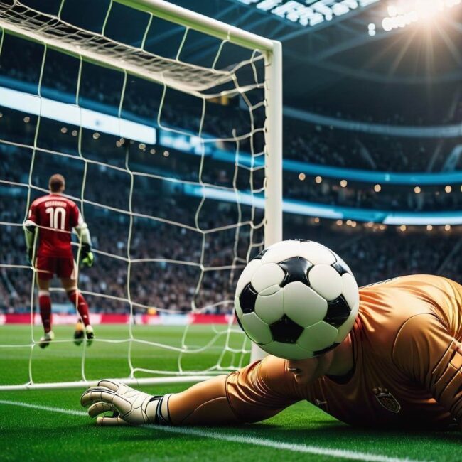 Bramkarz strzelający gola