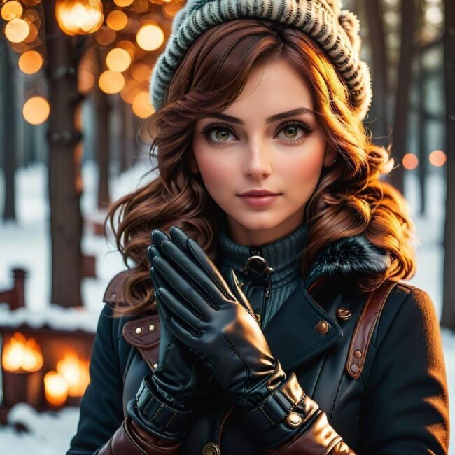 Damskie rękawiczki antypoślizgowe