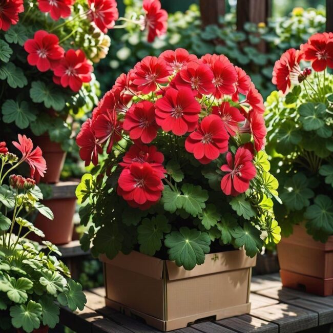 Sposoby aranżacji pelargonii w skrzynce