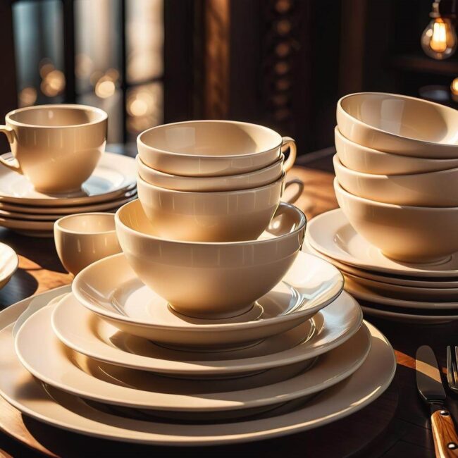 Zastawa stołowa pasująca do ecru