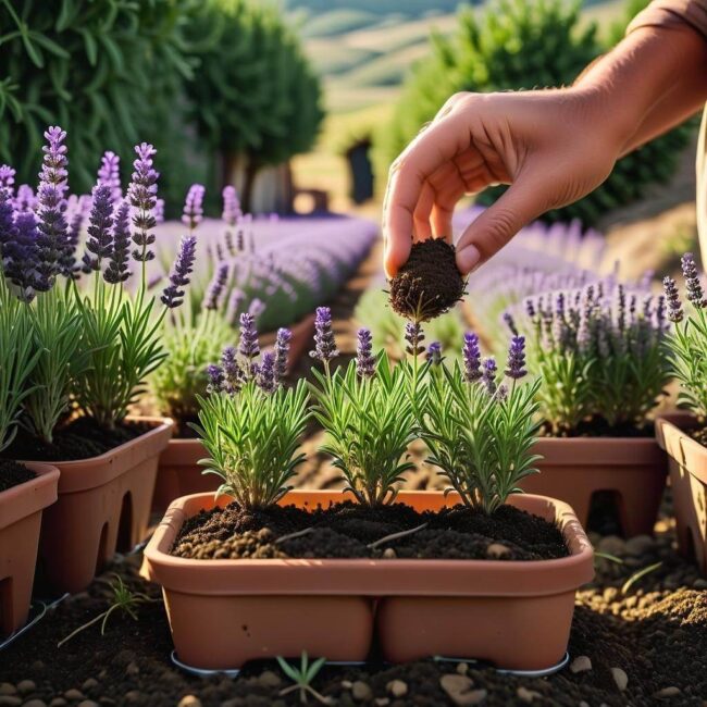 Zdjęcie sadzonek lawendy